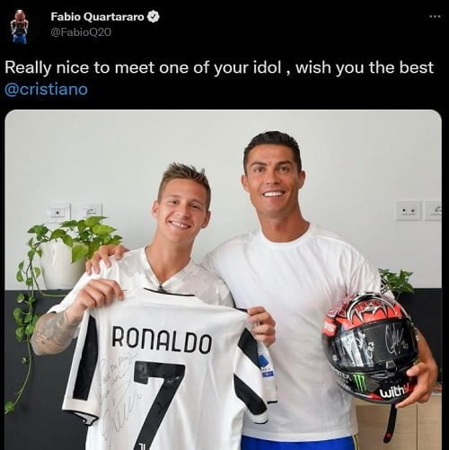 Fabio Quartararo with Cristiano Ronaldo