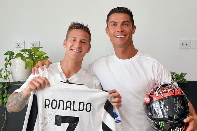 Fabio Quartararo, a MotoGP driver, meets 'Idol' Cristiano Ronaldo and posts photo on social media