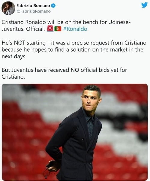 Allegri and Nedved explain why Cristiano Ronaldo was benched