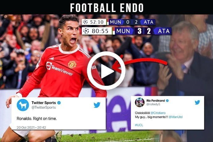 Video: Football World Reacts To Ronaldo Completes Manchester United’s Rousing Comeback Win Against Atalanta