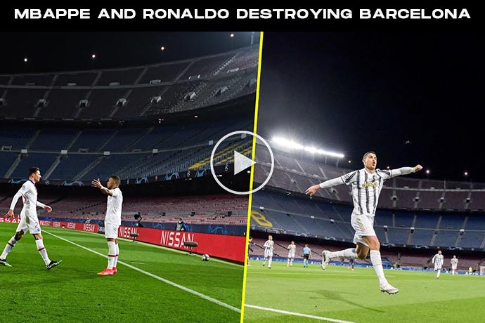 Video: Kylian Mbappe And Cristiano Ronaldo Destroyed Barcelona & Messi 2021