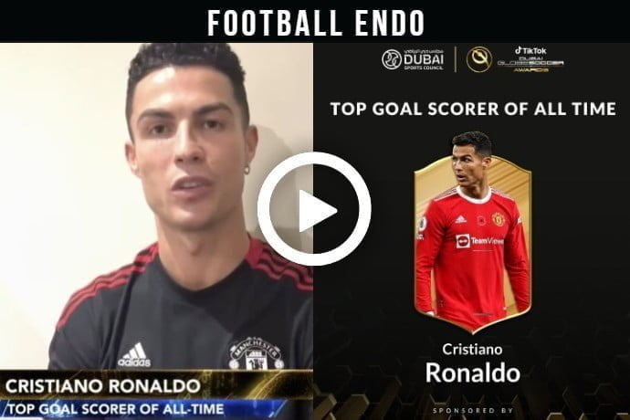 Video: Cristiano Ronaldo’s message to the fans at the Globe Soccer Awards after he couldn’t be there to receive the top goalscorer of all time award