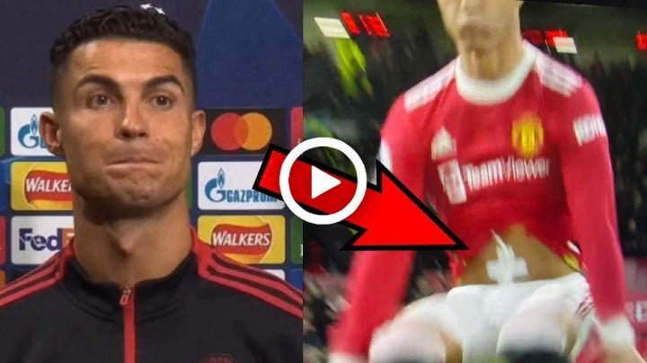 Video: This is why Ronaldo played with tape on belly button