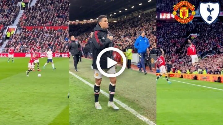 Video: United Fans Go Completely Crazy as Ronaldo Scores a Hattrick Against Tottenham