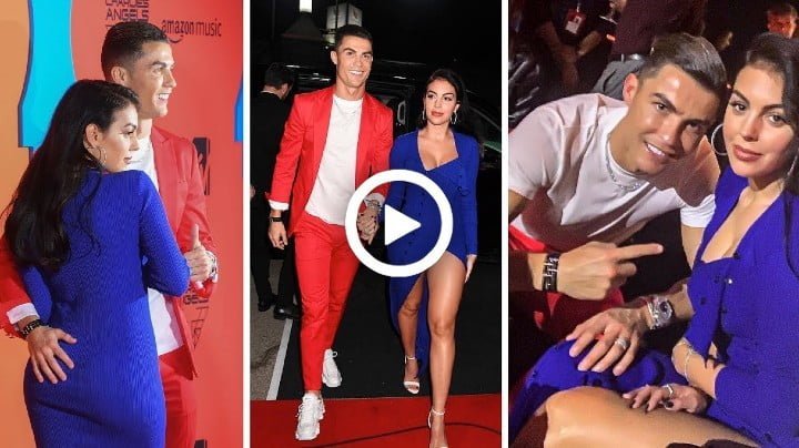Video: Georgina Rodriguez and fiancée Cristiano at MTV EMAs