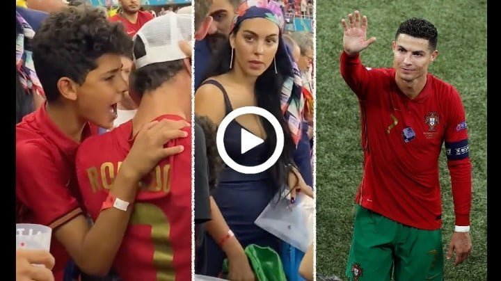 Video: Georgina Rodriguez & CR7 Jr during match vs France