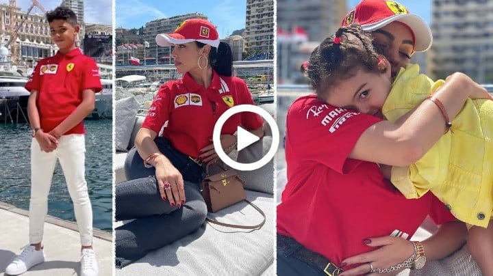 Video: Georgina Rodriguez Ronaldo with CR7 Jr and daughters on yacht after Monaco F1