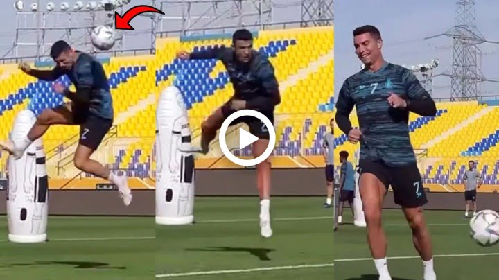 Video: Cristiano Ronaldo Beautiful Header Goal in Al Nassr Training