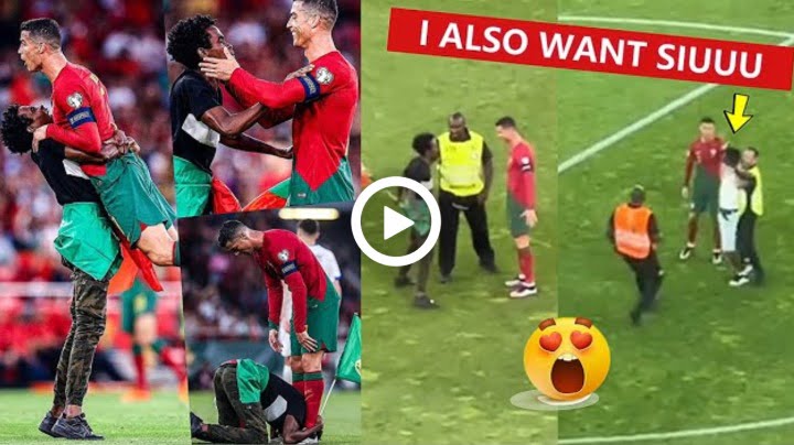Video: TWO Fans Invaded Pitch to Do SIUU Celebration with Cristiano Ronaldo!