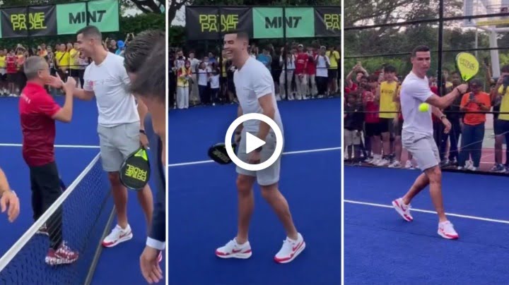 Cristiano Ronaldo Playing Tennis Match Singapore 2023