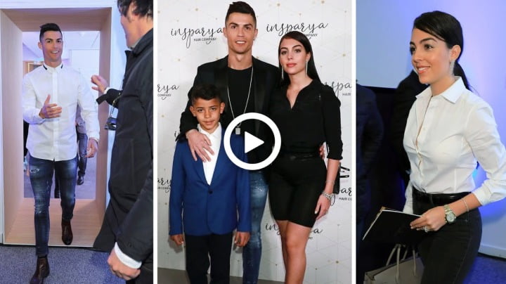 Video: Cristiano Ronaldo and Georgina Rodriguez opening hair transplant centre CR7 in Madrid