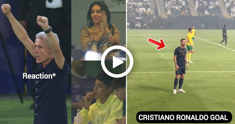 Video: Cristiano Ronaldo jr, Georgina,Al Nassr Coach Crazy reaction to Ronaldo Goal vs Al-Khaleej