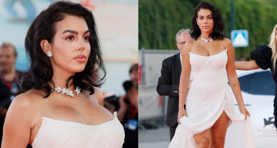 Georgina Rodriguez Turns Heads in a Sheer White Dress, Flaunting Her Curves at the Venice Film Festival