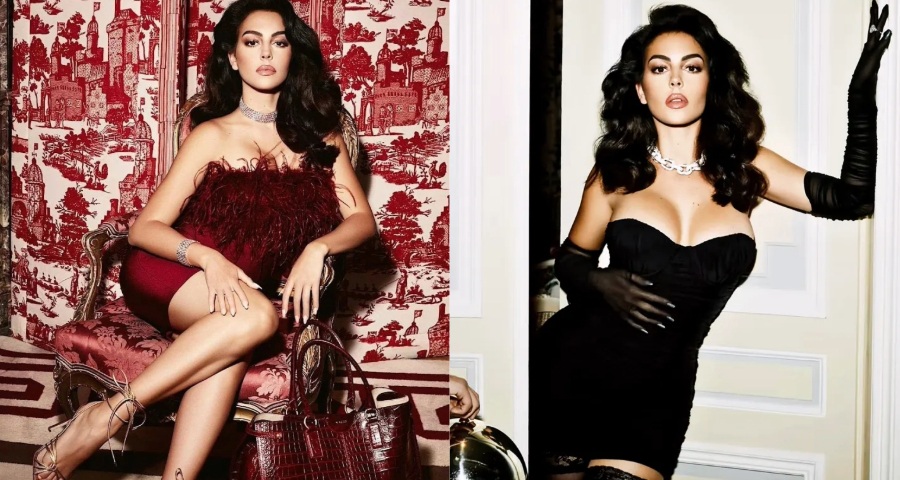 Georgina Rodriguez Channels Classic Hollywood Glamour in Stunning GUESS and Marciano Fashion Shoot