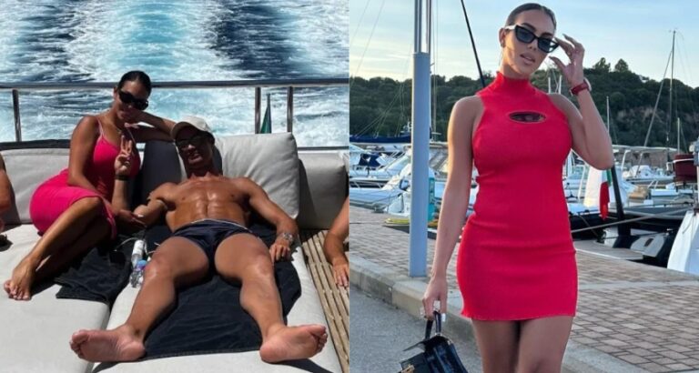 Georgina Rodriguez Stuns in a Low-Cut Dress While Soaking Up the Sun on a Yacht with Boyfriend Cristiano Ronaldo