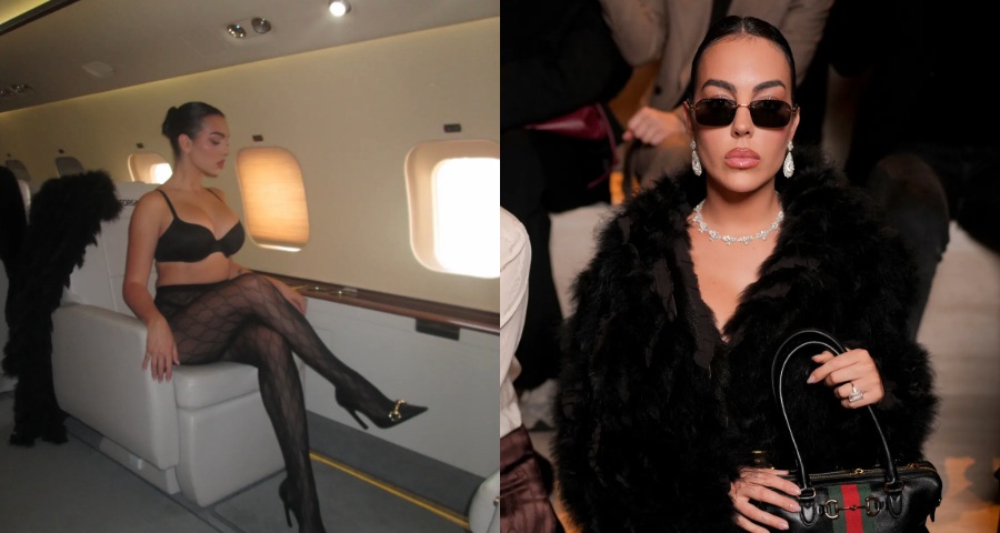 Georgina Rodriguez Turns Heads With Bold Private Jet Look Ahead of Milan Fashion Show Appearance