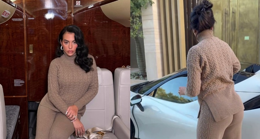 Georgina Rodriguez Turns Heads in Luxe Cashmere Look While Traveling in Style