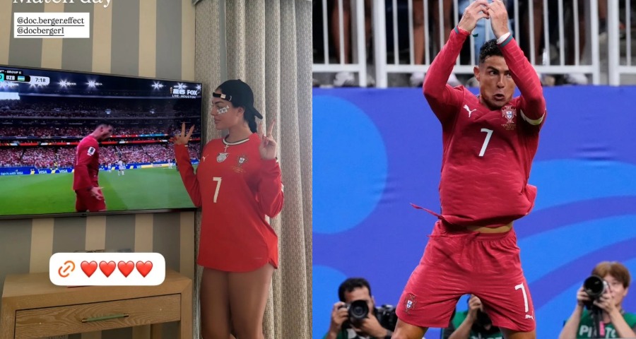 Georgina Rodriguez Proudly Supports Cristiano Ronaldo as Portugal Cruises to World Cup Victory